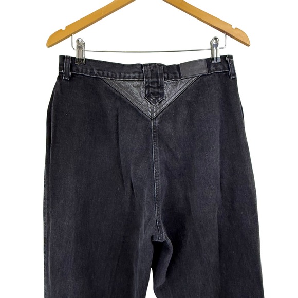 VTG 90s Rockies High Waist Jeans Mom BAREBACK WESTERN 15/16 LONG USA‎ LEATHER - Picture 1 of 13